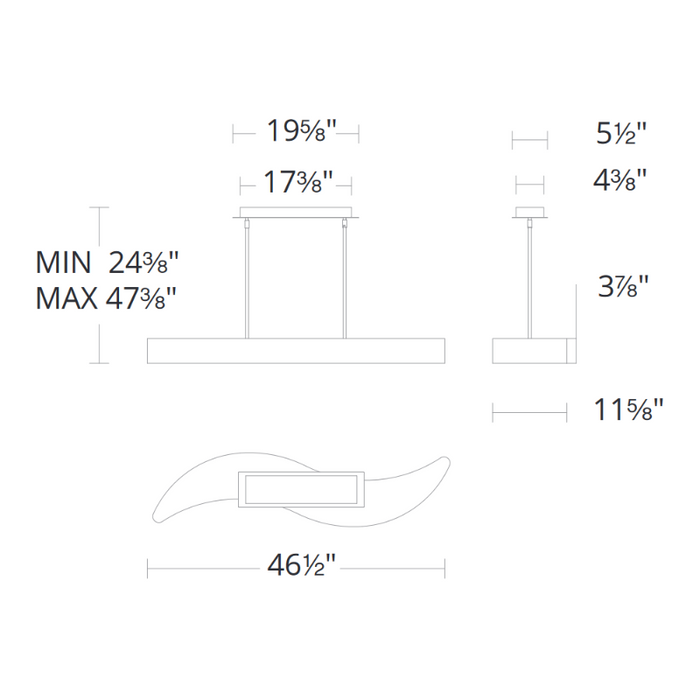 Schonbek S3548 Soleil 1-lt 47" LED Island Light