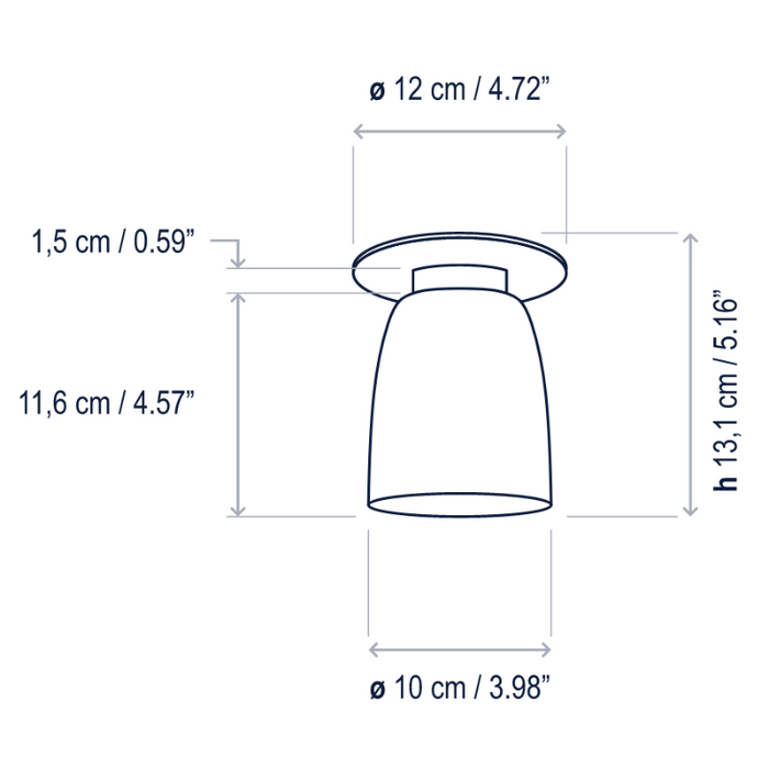 Bover Nut PF/10 1-lt 4" LED Outdoor Flushmount, TRIAC