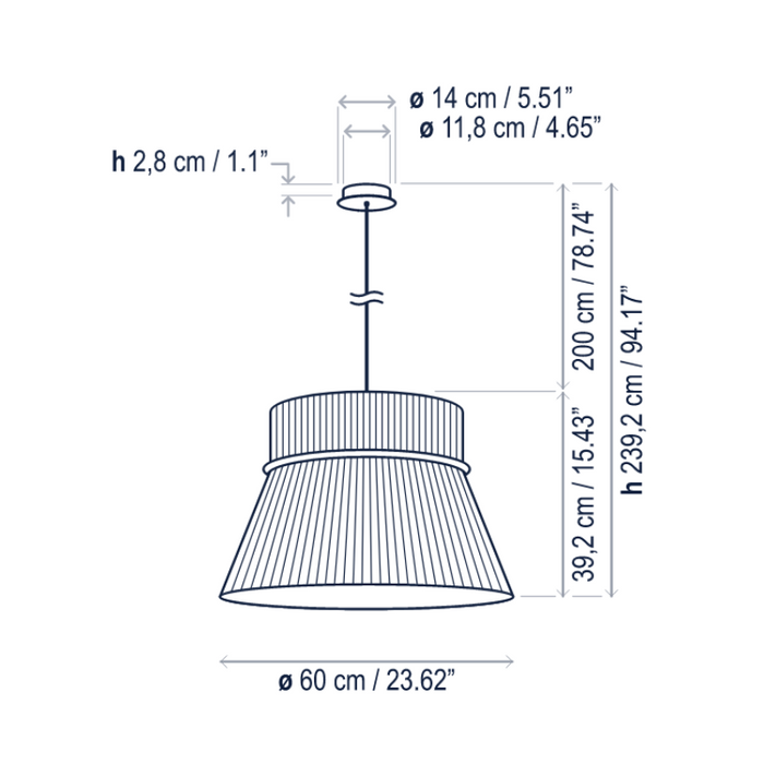 Bover Folie S/60 3-lt 24" LED Pendant