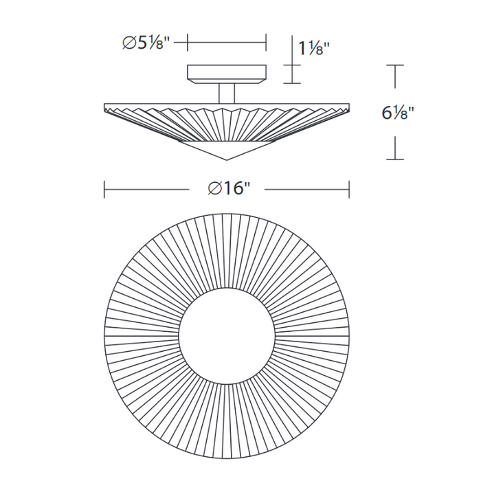 Schonbek S7216 Origami 1-lt 16" LED Semi-Flush Mount