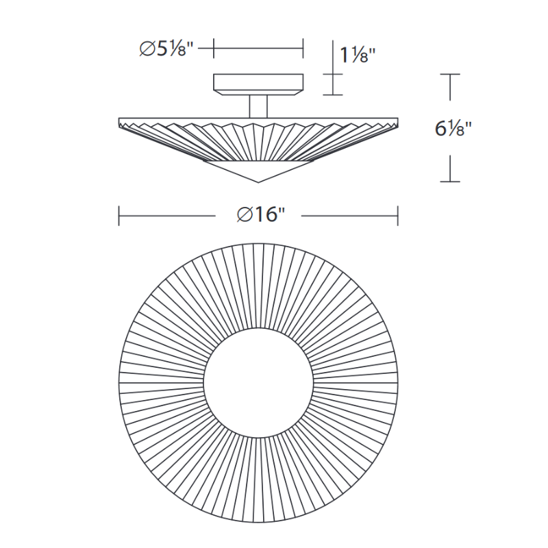 Schonbek S7216 Origami 1-lt 16" LED Semi-Flush Mount