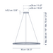 Bover Circular S/90/H 1-lt 36" LED Pendant, Downward Light