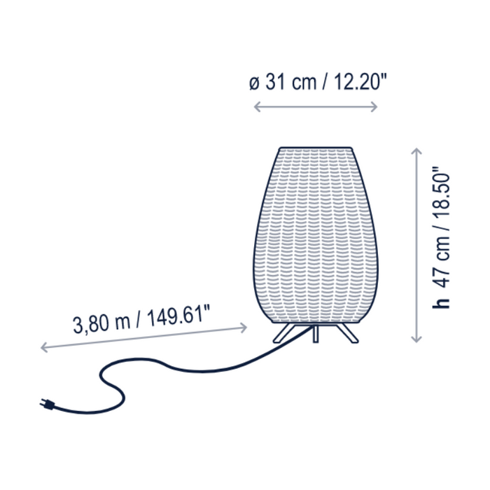 Bover Amphora 1-lt 19" Tall LED Outdoor Floor Lamp