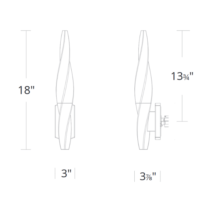 Schonbek Beyond BWS13218 Kindjal 1-lt 18" Tall LED Wall Sconce