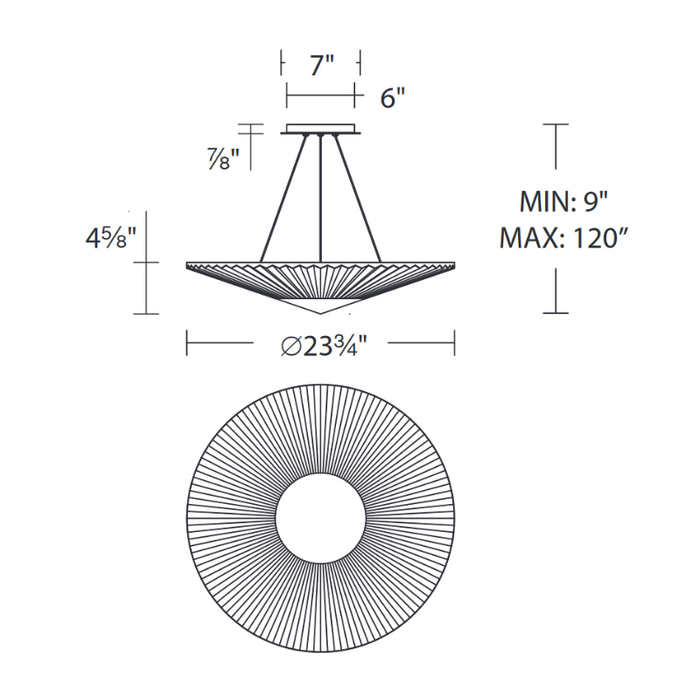 Schonbek S7224 Origami 1-lt 24" LED Pendant