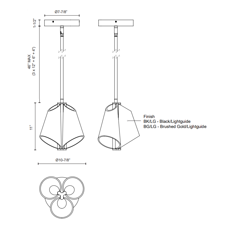 Kuzco PD62511 Mulberry 3-lt 11" LED Pendant
