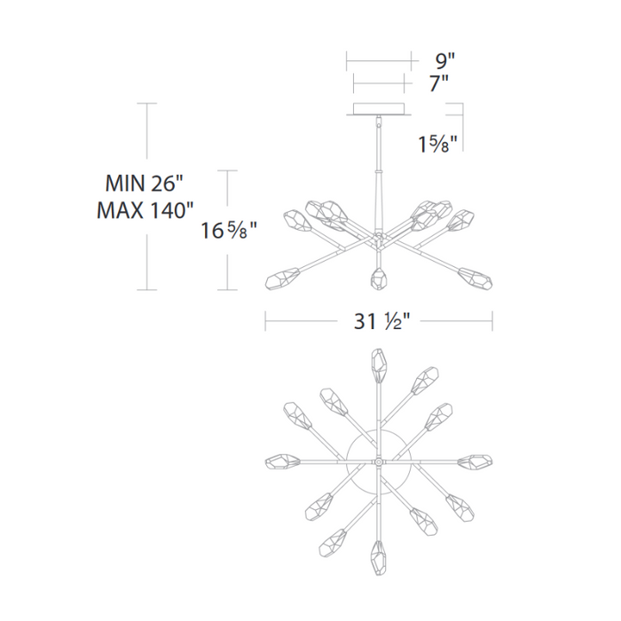 Schonbek Beyond BPD32232 Synapse 12-lt 32" LED Pendant