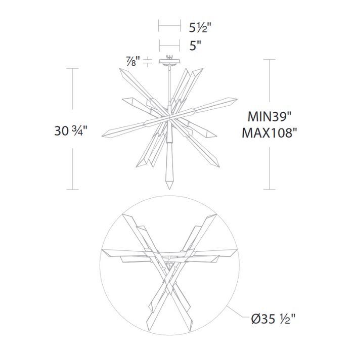 Schonbek Beyond BPD31236 Solitude 13-lt 36" LED Pendant