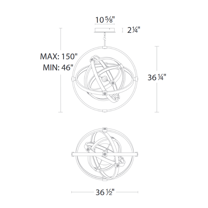 Schonbek Beyond BPD45236 Atomic 5-lt 37" LED Pendant