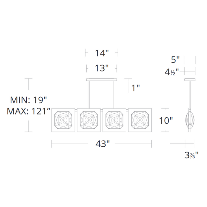 Schonbek Beyond BPD75243 Enchante 4-lt 43" LED Linear Pendant