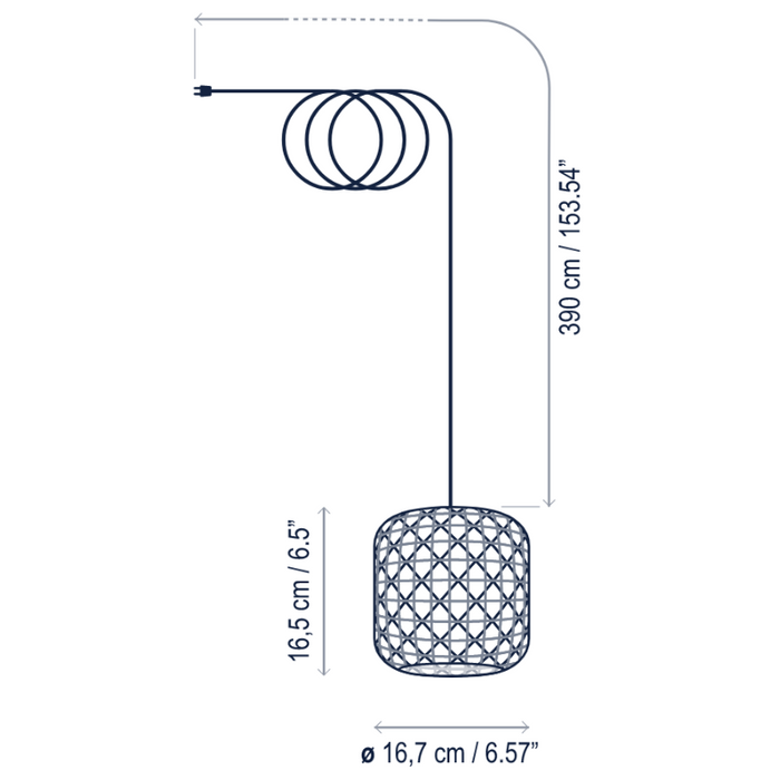 Bover Nans S/16/H 1-lt 7" LED Outdoor Pendant