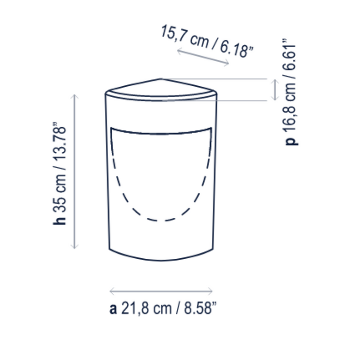 Bover Moai B/35 1-lt 14" Tall LED Outdoor Bollard