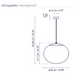 Bover Elipse S/50 1-lt 20" LED Outdoor Pendant, TRIAC