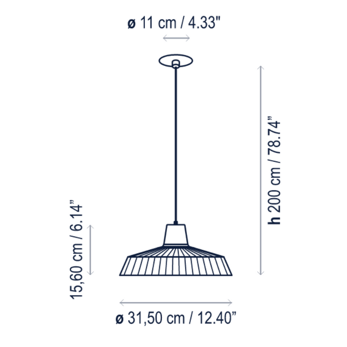 Bover Marietta S/32 1-lt 12" LED Outdoor Pendant