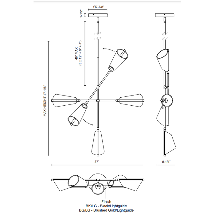Kuzco CH62737 Mulberry 5-lt 37" LED Chandelier
