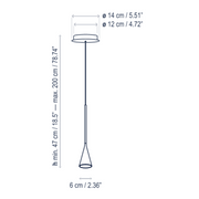 Bover Skybell Plus S/1L 1-lt 2" LED Pendant, 0-10V