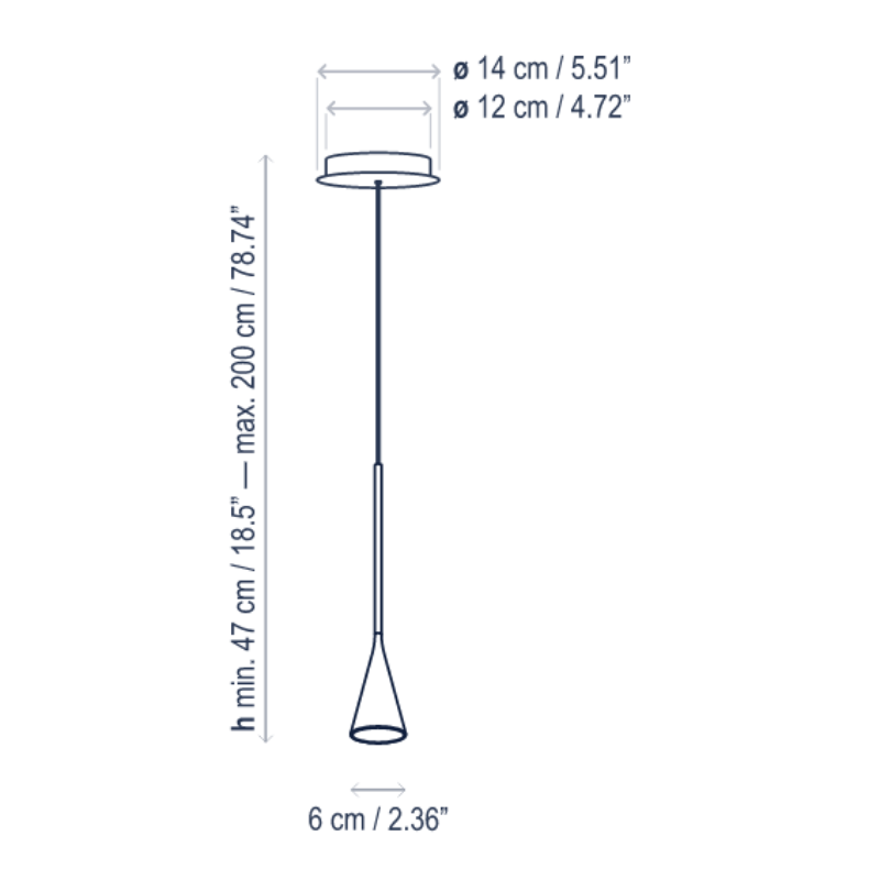 Bover Skybell Plus S/1L 1-lt 2" LED Pendant, 0-10V