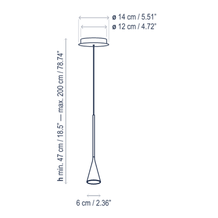 Bover Skybell Plus S/1L 1-lt 2" LED Pendant, 0-10V