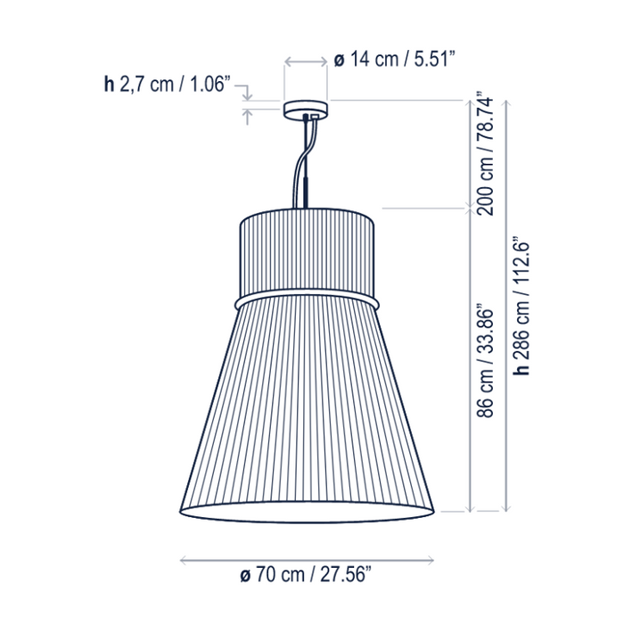 Bover Folie S/70 5-lt 28" LED Pendant