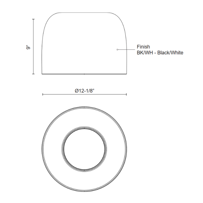 Kuzco FM44912 Cayne 1-lt 12" LED Flush Mount