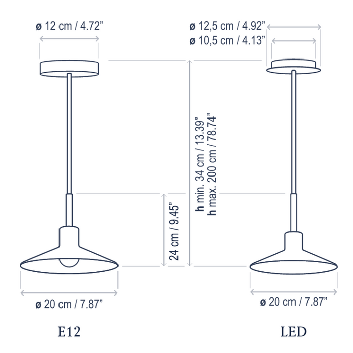 Bover Platet S/20 1-lt 8" LED Pendant, 0-10V