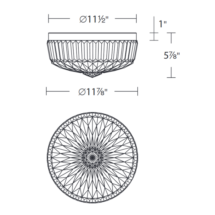 Schonbek S6812 Regina 1-lt 12" LED Flush Mount