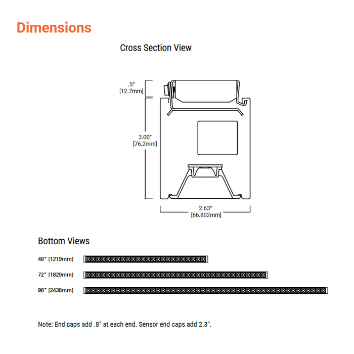 DL2 Discreet Linear 2" LED Surface Mount, Direct