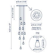 Bover Drip S/12L 12-lt 22" LED Pendant
