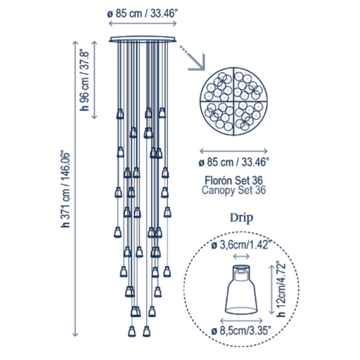 Bover Drip S/36L 36-lt 33" LED Pendant