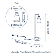 Bover Drip M/50 1-lt 20" Tall LED Table lamp, Proxy Dimmer Switch