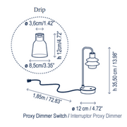 Bover Drip M/36 1-lt 14" Tall LED Table lamp, Proxy Dimmer Switch