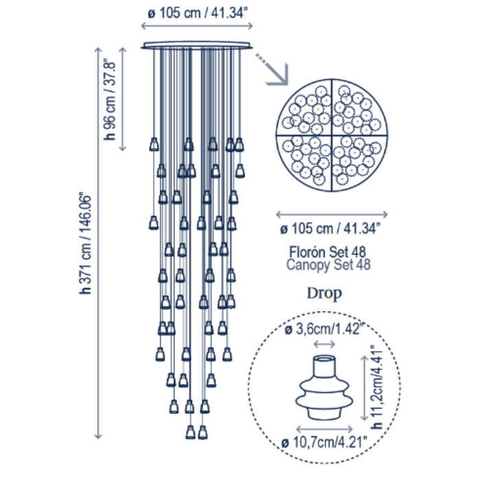 Bover Drop S/48L 48-lt 41" LED Pendant