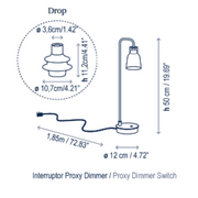 Bover Drop M/50 1-lt 20" Tall LED Table lamp, Proxy Dimmer Switch