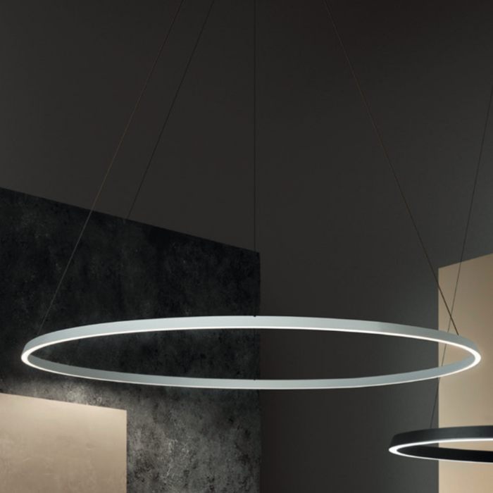 Bover Circular S/300/H 1-lt 119" LED Pendant, Downward Light-White