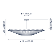 Bover Siam 150 59" Large LED Semi-Flush mount Ceiling Light