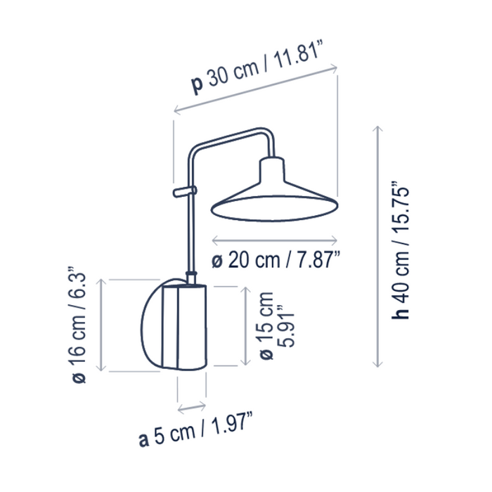 Bover Platet A/01 1-lt 16" Tall LED Outdoor Wall Sconce