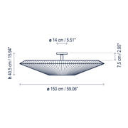Bover Siam 150 6-lt 59" Small LED Semi-Flushmount