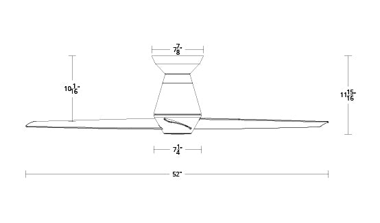 Modern Forms FH-W2003-52L Slim Flush 52" Flush Mount Ceiling Fan with LED Light Kit