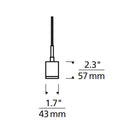 Tech 700TDSOCOPM08 Soco 1-lt 2" Modern Socket Pendant with 96" Cord