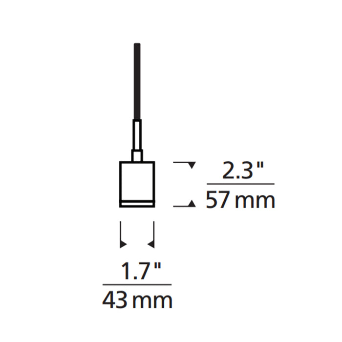 Tech 700TDSOCOPM16 Soco 1-lt 2" Modern Socket Pendant with 192" Cord