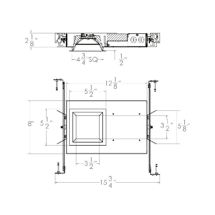 Elite SS4-LED-IC 4" LED Shallow Trim and Trimless Downlighting Housing - 900 Lumen, 120-277V