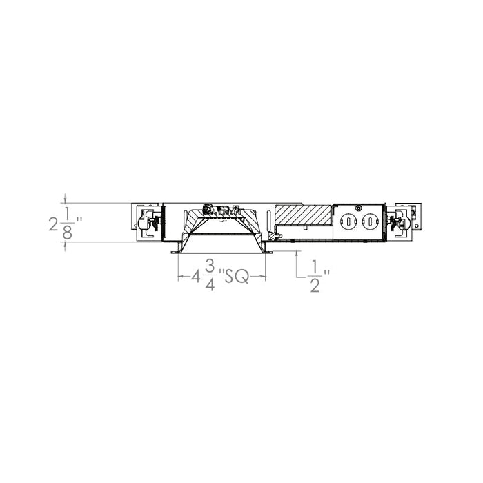 Elite SS4-TL-1428 4" Lensed Downlight Square Trimless Trim - 2000 Lumen