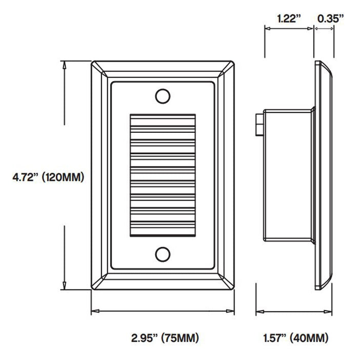 Core ST400-VL Vertical Louver Dimmable LED Steplight, 120V