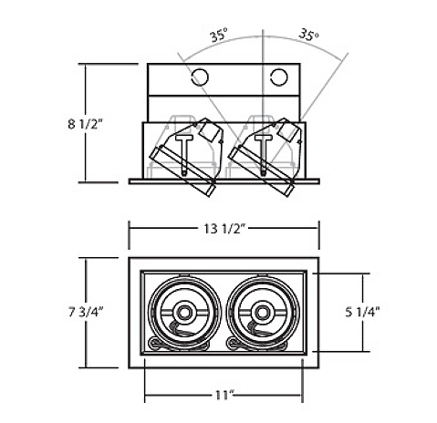 Eurofase TE-132 2-lt PAR30 Multiple Recessed Trim