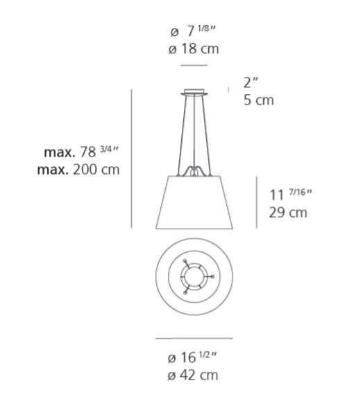 Artemide Tolomeo 17" Mega Suspension - E26 Base