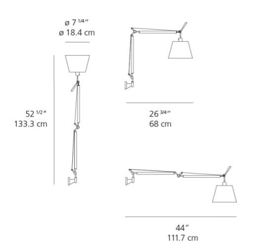 Artemide Tolomeo with Shade Wall Light