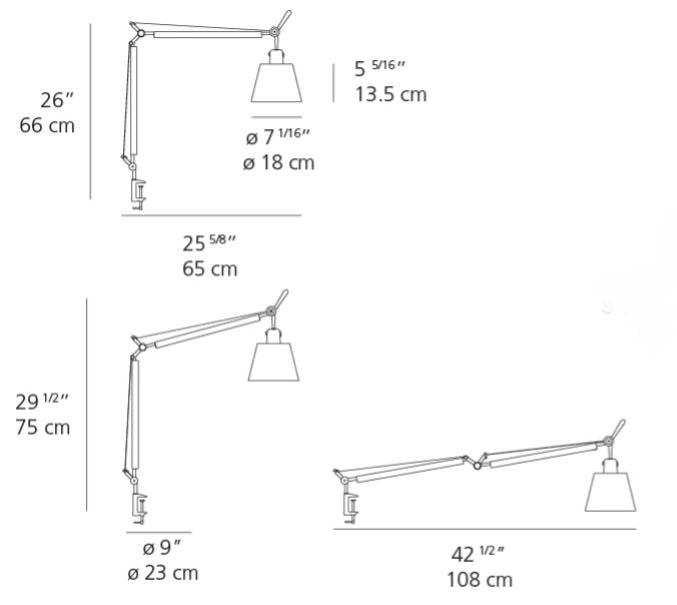 Artemide Tolomeo with Shade Table Lamp - Clamp