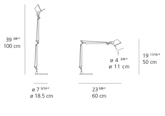 Artemide Tolomeo Midi LED Table Lamp with Base