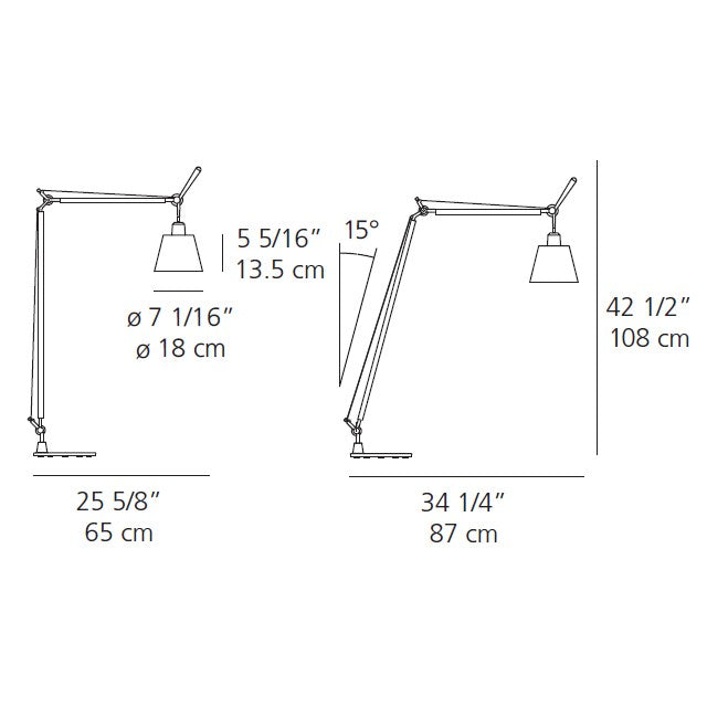 Artemide Tolomeo Reading Floor Lamp with Shade