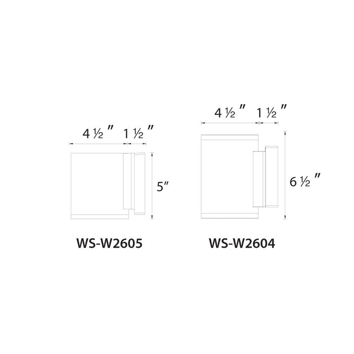 WAC WS-W2604 Tube 30W LED Outdoor Wall Mount, Double Light